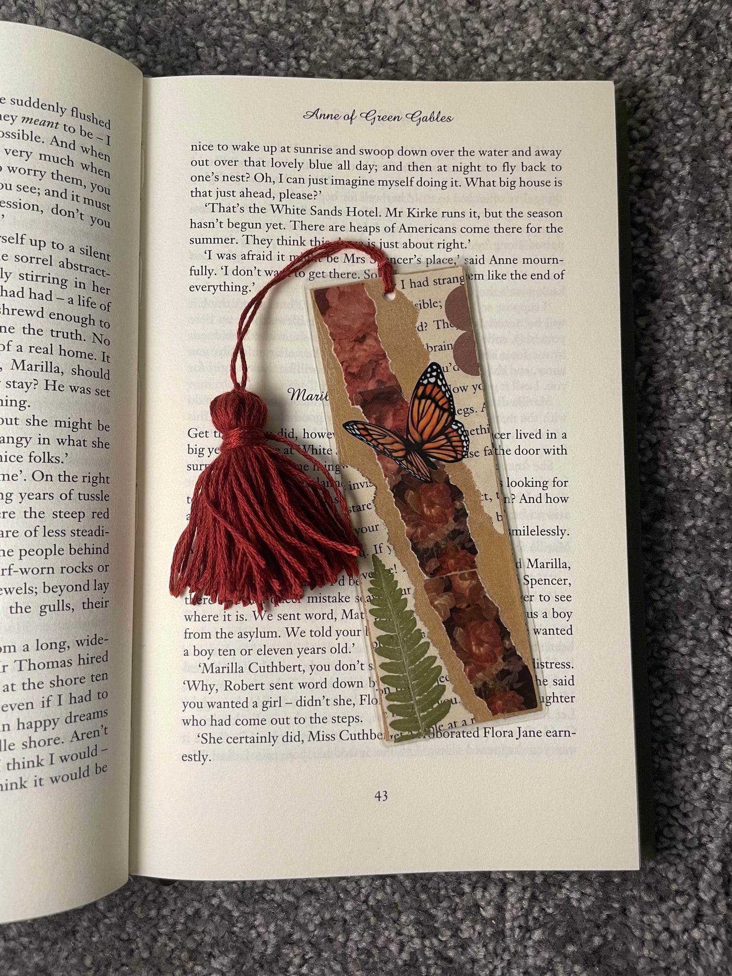 Red inspired scrapbook bookmark