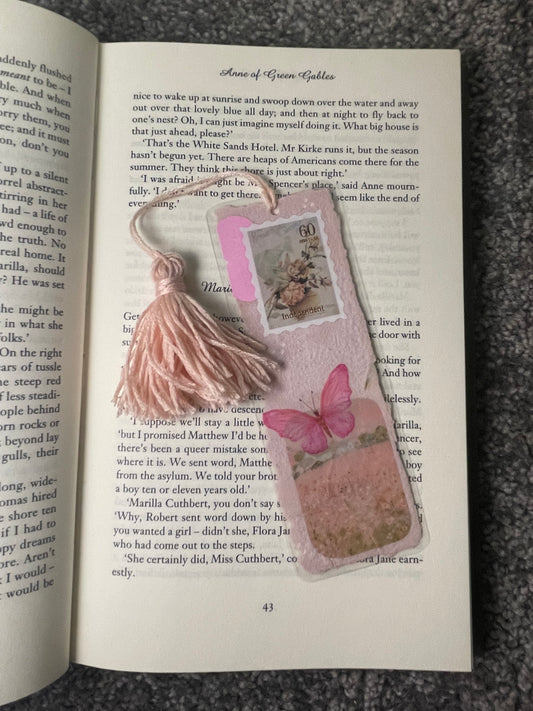 Pink scrapbook bookmark