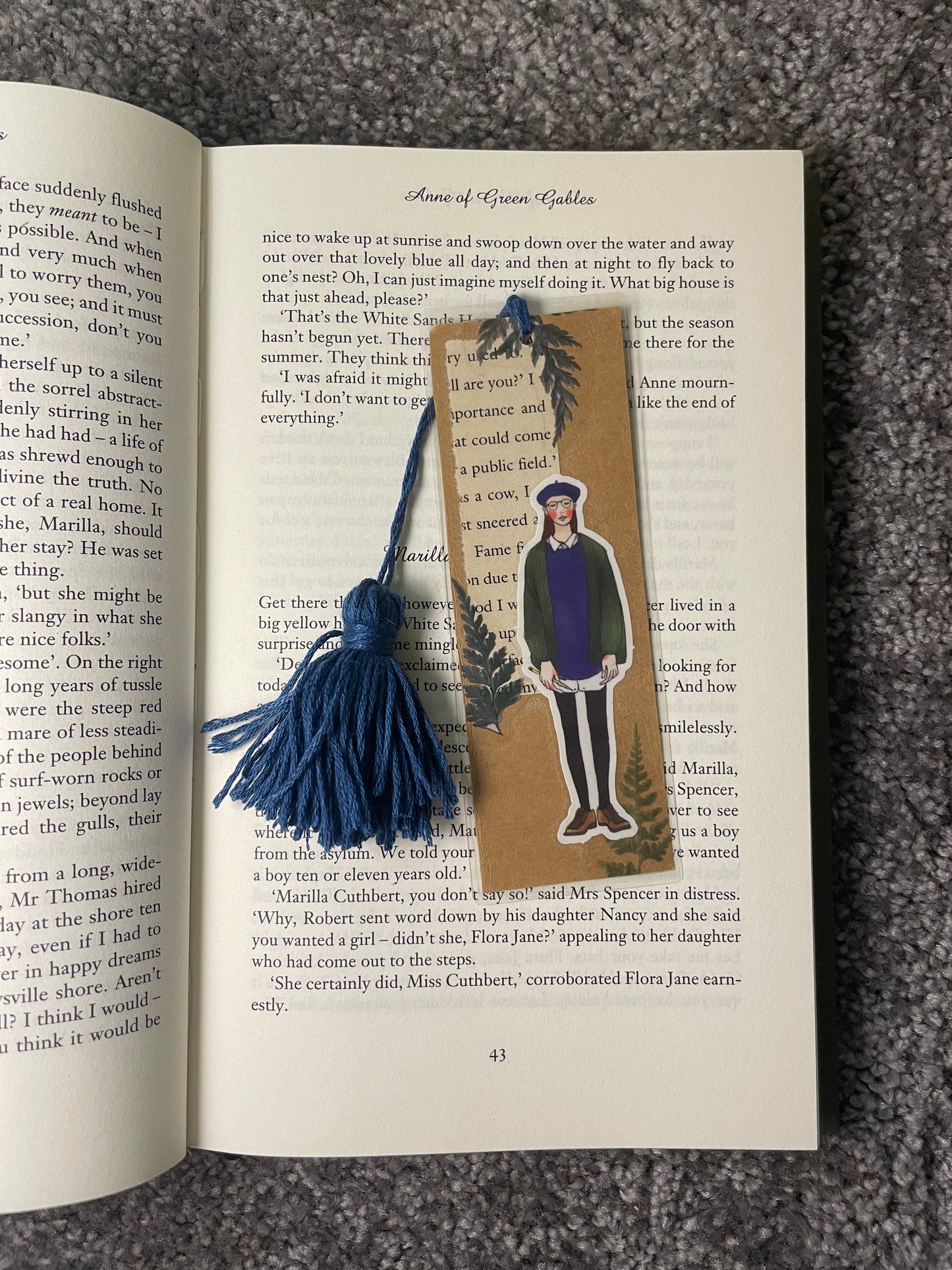Blue themed scrapbook inspired bookmark