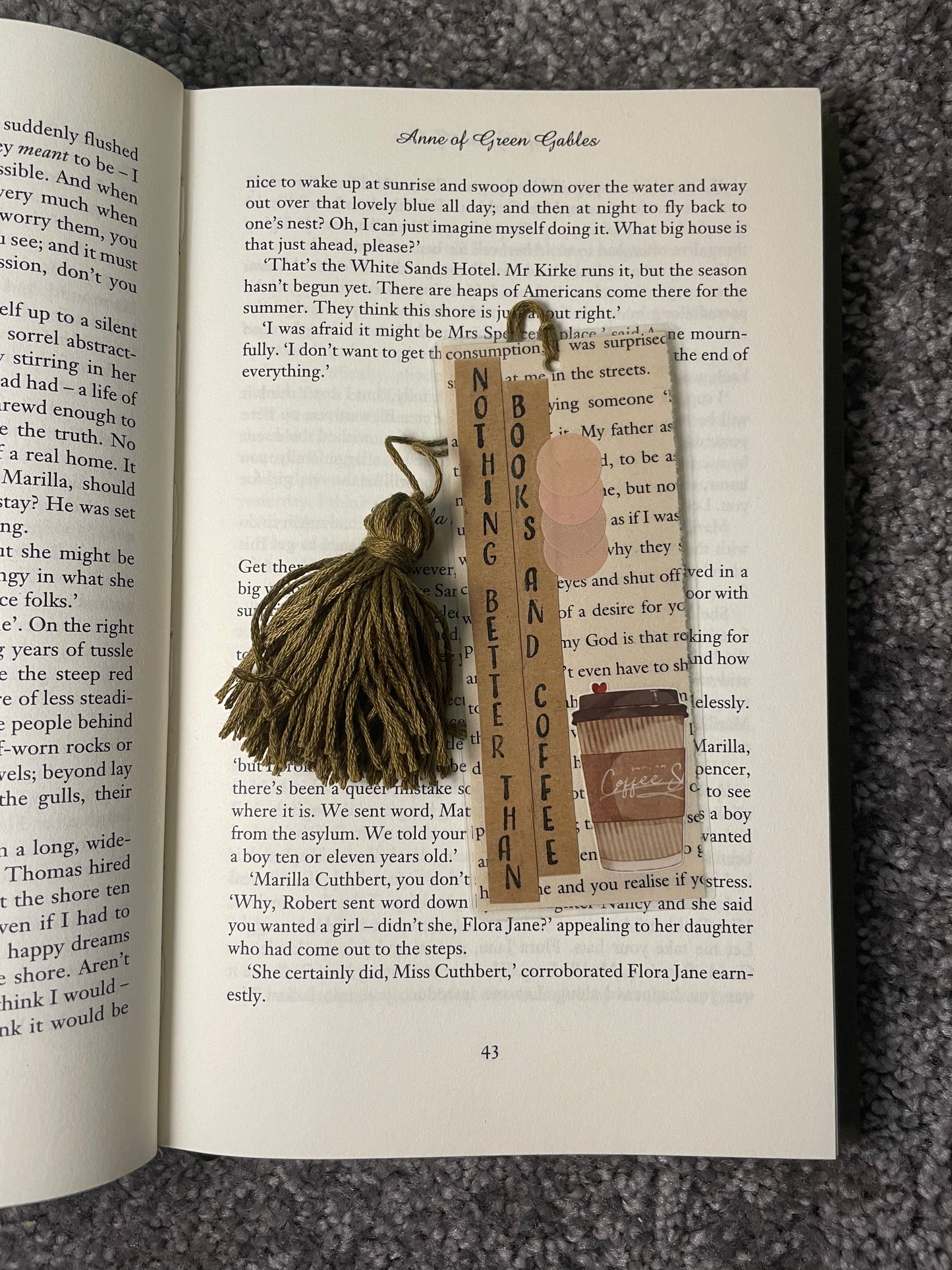 Coffee themed scrapbook inspired bookmark