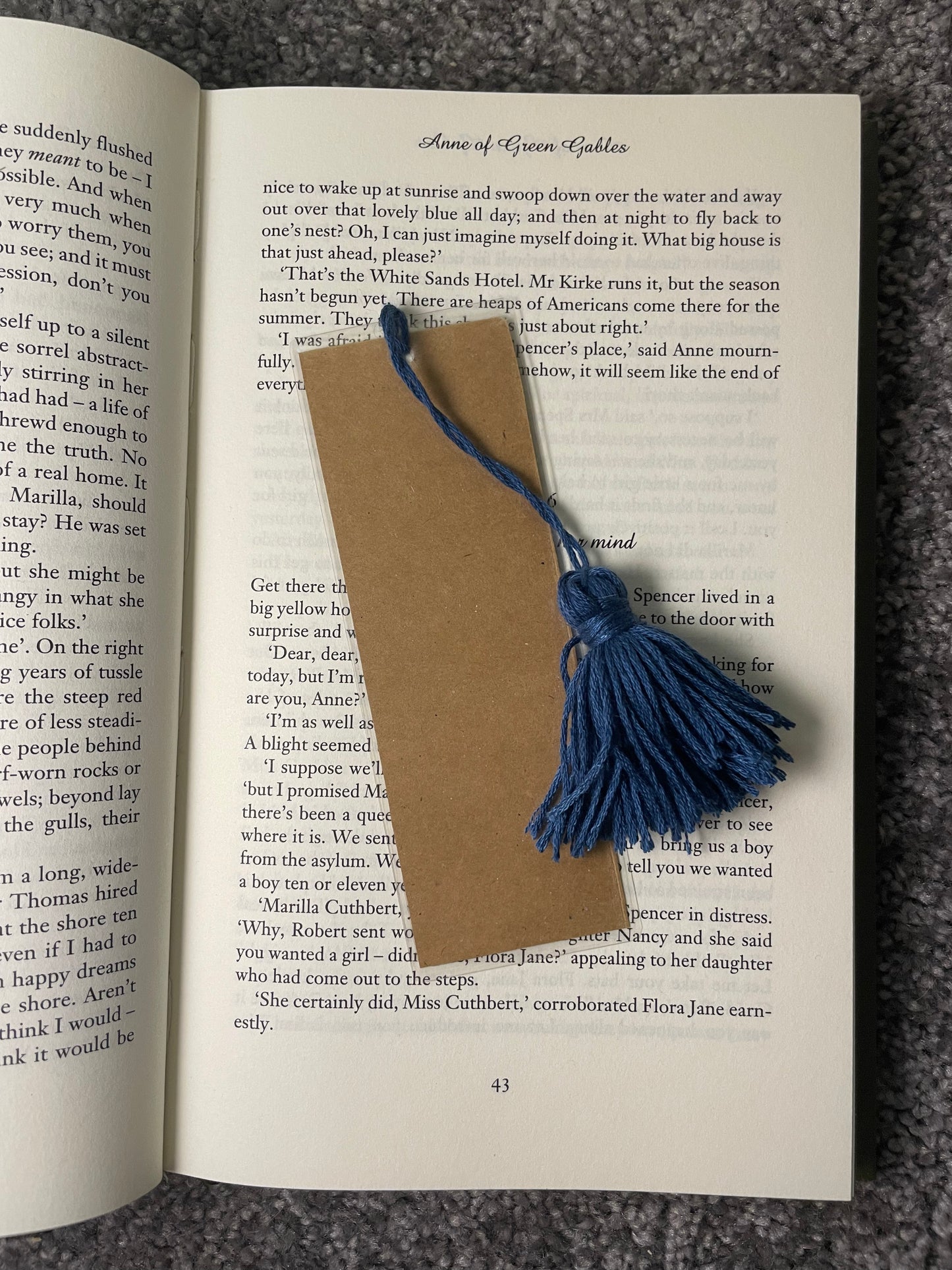 Blue themed scrapbook inspired bookmark