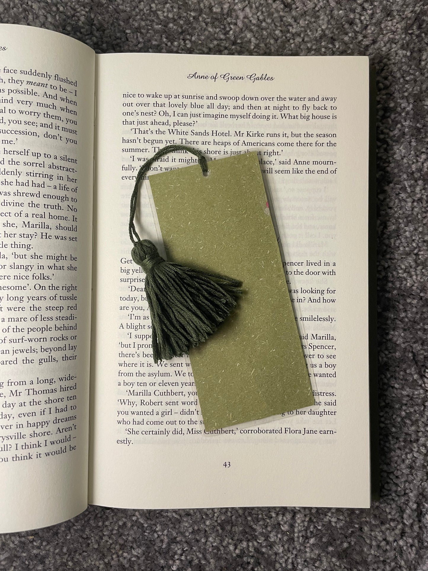 Green scrapbook bookmark